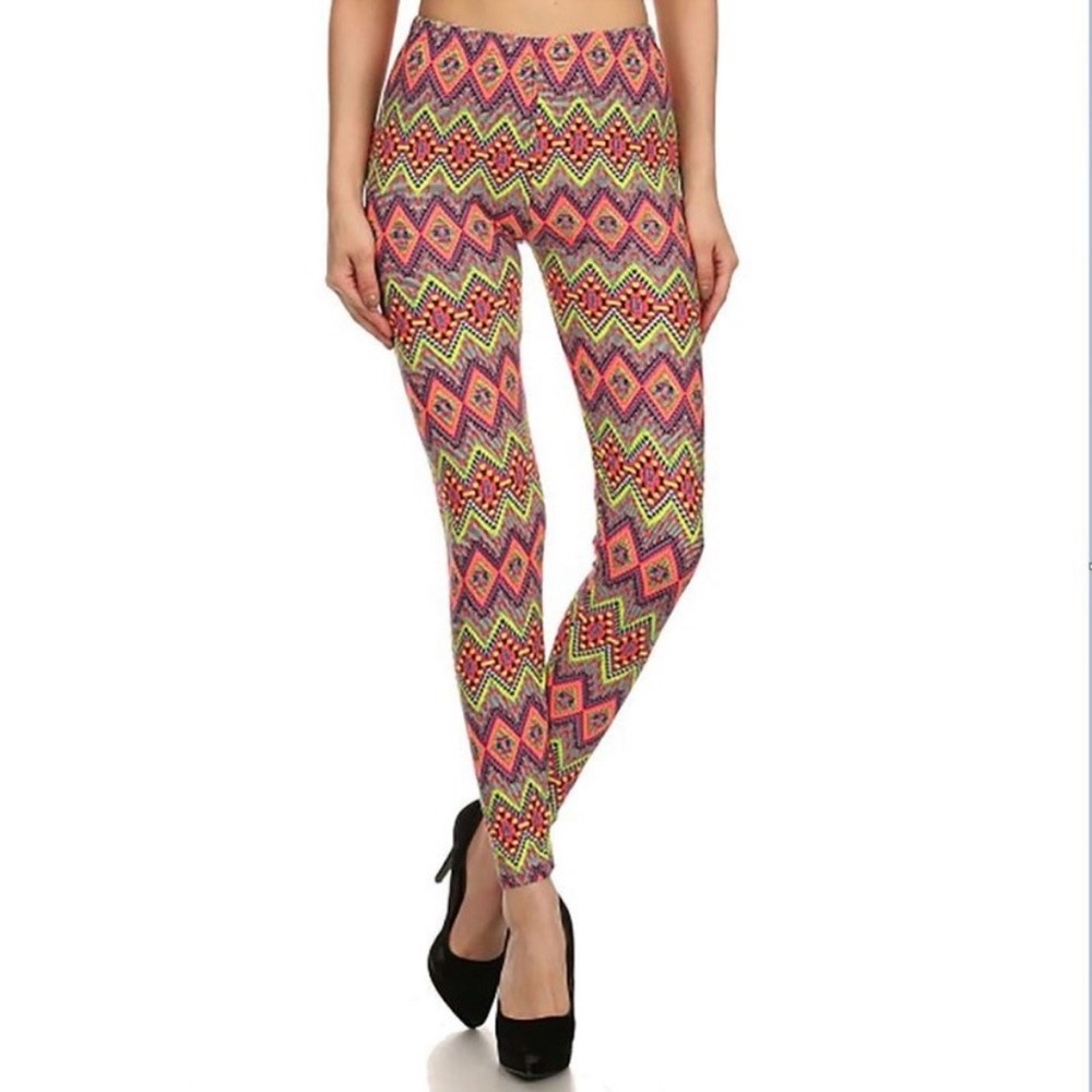 ALWAYS Buttery Soft Geometric Print Leggings Multicolor OS (0–6) Stretch NWT - Picture 2 of 7